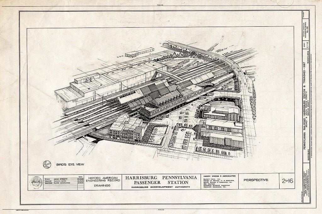 Blueprint HAER PA,22-HARBU,23- (Sheet 2 of 16) - Pennsylvania Railroad, Harrisburg Station & Trainshed, Market & South Fourth Streets, Harrisburg, Dauphin County, PA