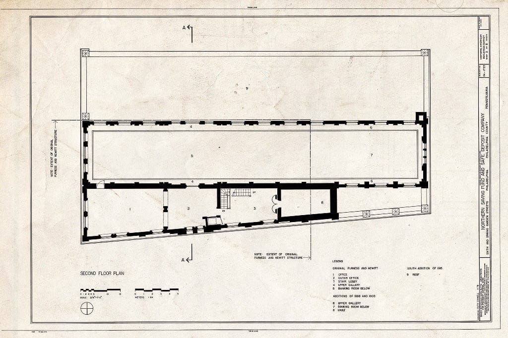 Blueprint HABS PA,51-Phila,326- (Sheet 3 of 5) - Northern Saving Fund, Safe Deposit & Trust Company, 600 Spring Garden Street, Philadelphia, Philadelphia County, PA