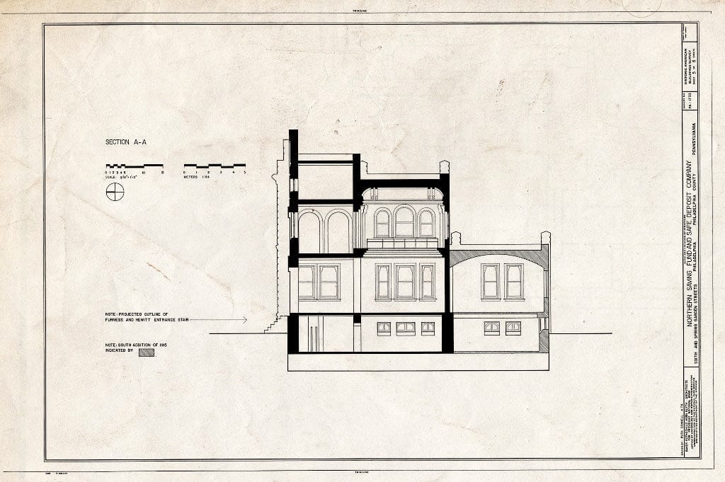 Blueprint HABS PA,51-Phila,326- (Sheet 5 of 5) - Northern Saving Fund, Safe Deposit & Trust Company, 600 Spring Garden Street, Philadelphia, Philadelphia County, PA