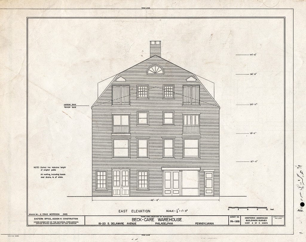 Blueprint HABS PA,51-Phila,392- (Sheet 4 of 5) - Beck-Care Warehouse, 18-20 South Delaware Avenue, Philadelphia, Philadelphia County, PA