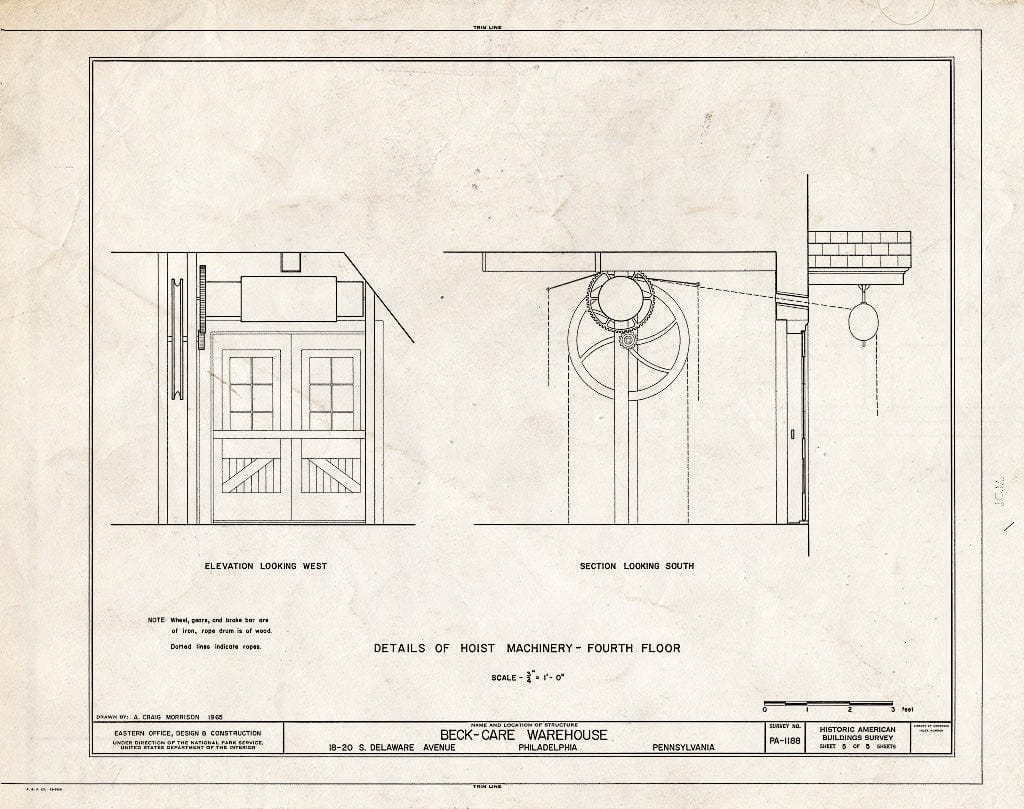 Blueprint HABS PA,51-Phila,392- (Sheet 5 of 5) - Beck-Care Warehouse, 18-20 South Delaware Avenue, Philadelphia, Philadelphia County, PA