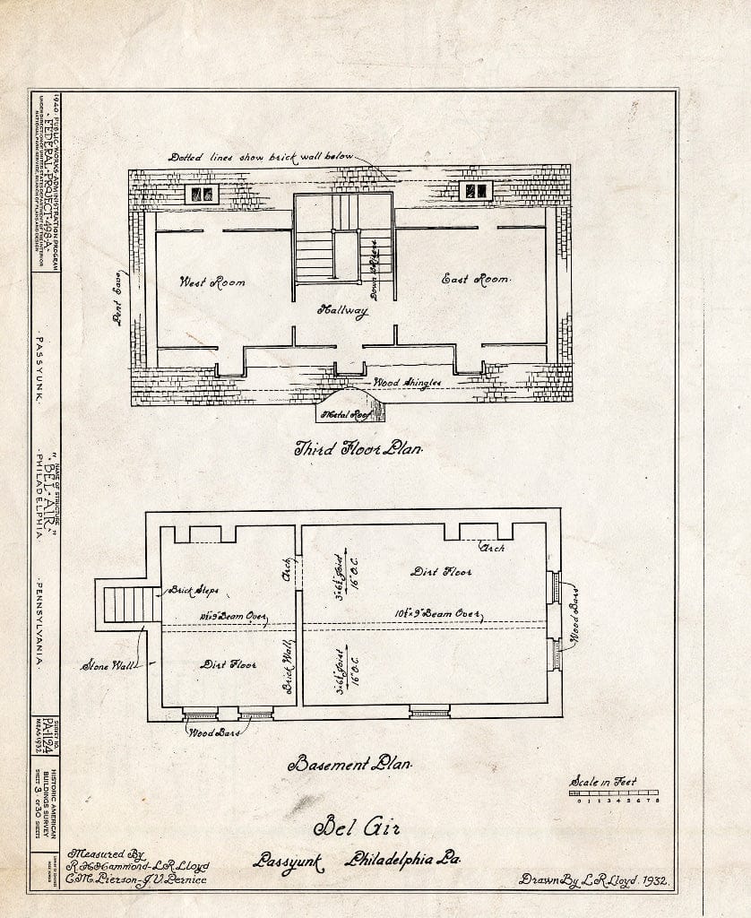 Blueprint HABS PA,51-Phila,228- (Sheet 3 of 30) - Bel Air, League Island Park (Passyunk Township), Philadelphia, Philadelphia County, PA