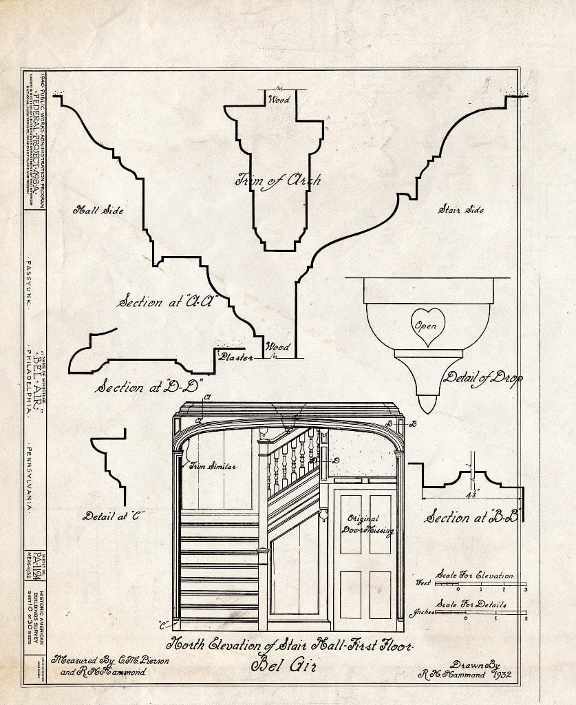 Blueprint HABS PA,51-Phila,228- (Sheet 10 of 30) - Bel Air, League Island Park (Passyunk Township), Philadelphia, Philadelphia County, PA