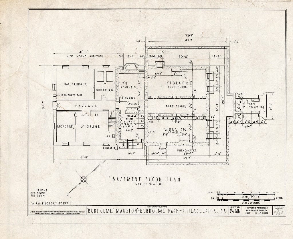 Blueprint HABS PA,51-Phila,273- (Sheet 1 of 10) - Burholme, Cottman & Central Avenues, Burholme Park, Philadelphia, Philadelphia County, PA