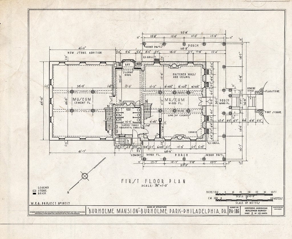 Blueprint HABS PA,51-Phila,273- (Sheet 2 of 10) - Burholme, Cottman & Central Avenues, Burholme Park, Philadelphia, Philadelphia County, PA