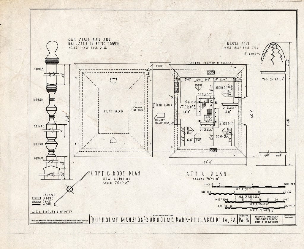 Blueprint HABS PA,51-Phila,273- (Sheet 5 of 10) - Burholme, Cottman & Central Avenues, Burholme Park, Philadelphia, Philadelphia County, PA