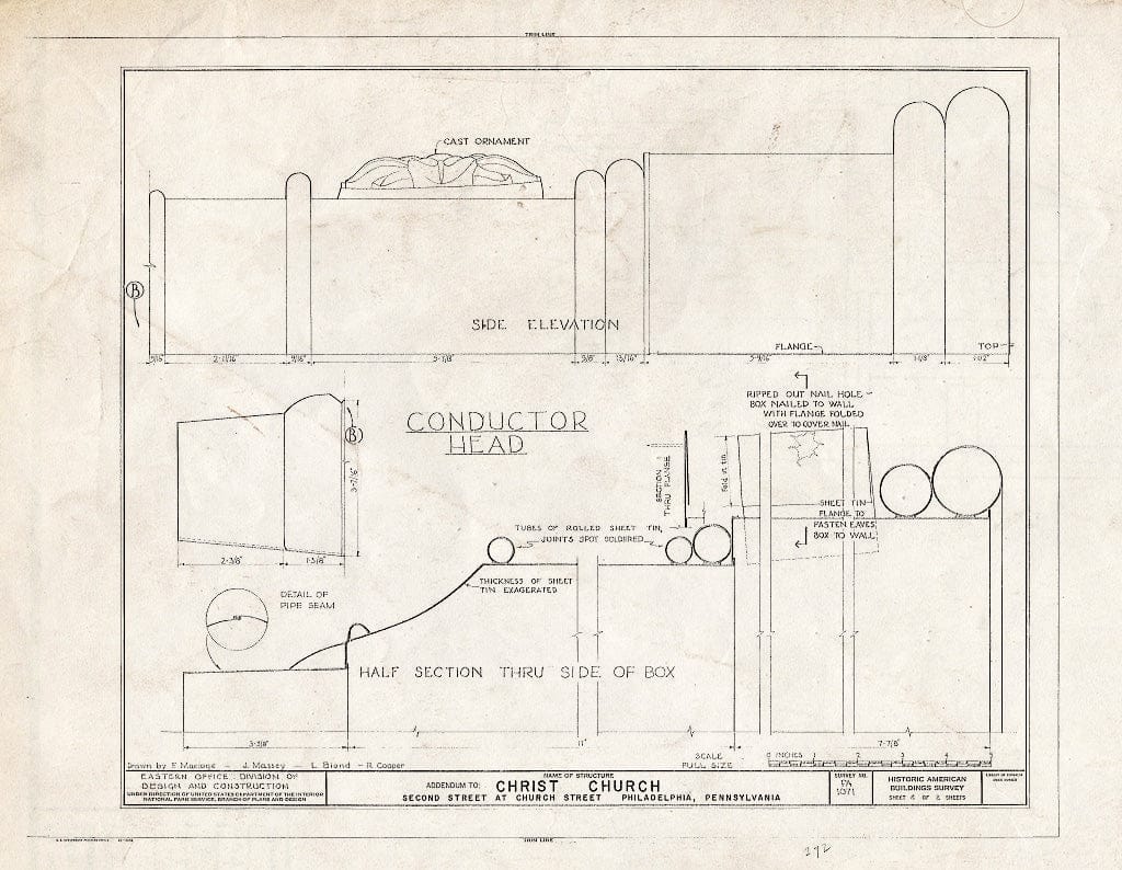 Blueprint HABS PA,51-Phila,7- (Sheet 2 of 2) - Christ Church, 22-26 North Second Street, Philadelphia, Philadelphia County, PA