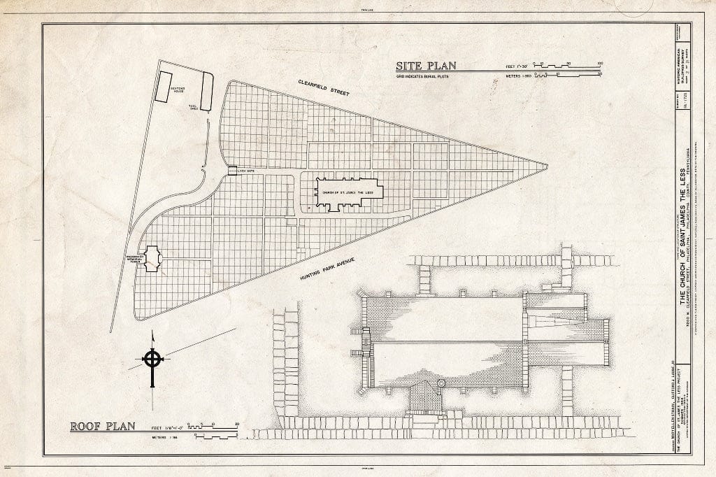 Blueprint HABS PA,51-Phila,318- (Sheet 2 of 21) - Church of St. James The Less, 3200 West Clearfield Street, Philadelphia, Philadelphia County, PA