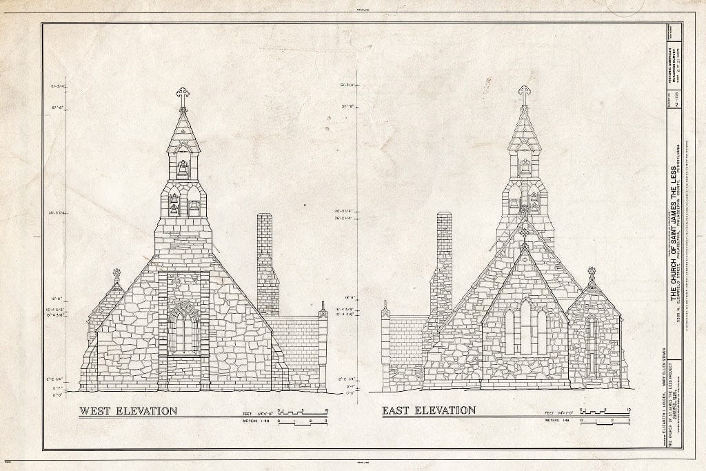 Blueprint HABS PA,51-Phila,318- (Sheet 6 of 21) - Church of St. James The Less, 3200 West Clearfield Street, Philadelphia, Philadelphia County, PA