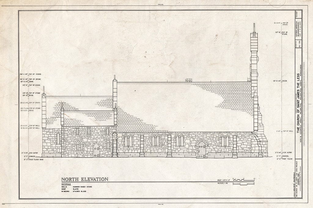 Blueprint HABS PA,51-Phila,318- (Sheet 7 of 21) - Church of St. James The Less, 3200 West Clearfield Street, Philadelphia, Philadelphia County, PA