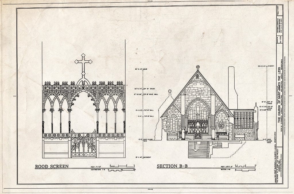 Blueprint HABS PA,51-Phila,318- (Sheet 9 of 21) - Church of St. James The Less, 3200 West Clearfield Street, Philadelphia, Philadelphia County, PA