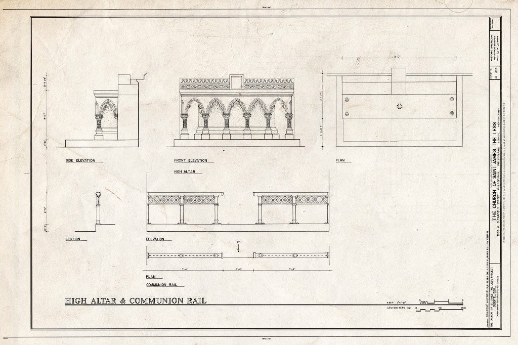Blueprint HABS PA,51-Phila,318- (Sheet 10 of 21) - Church of St. James The Less, 3200 West Clearfield Street, Philadelphia, Philadelphia County, PA