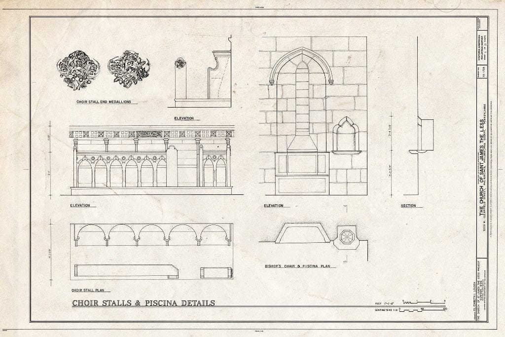 Blueprint HABS PA,51-Phila,318- (Sheet 11 of 21) - Church of St. James The Less, 3200 West Clearfield Street, Philadelphia, Philadelphia County, PA