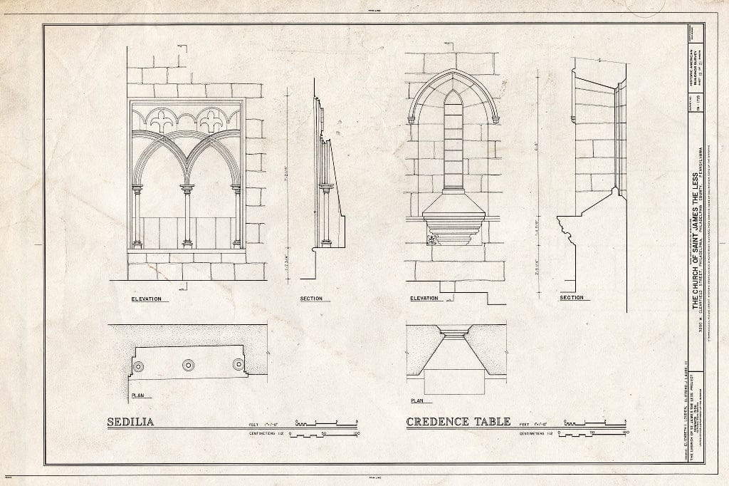 Blueprint HABS PA,51-Phila,318- (Sheet 12 of 21) - Church of St. James The Less, 3200 West Clearfield Street, Philadelphia, Philadelphia County, PA