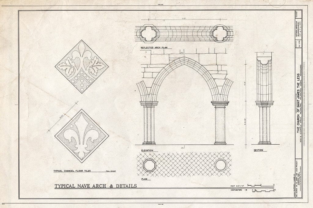 Blueprint HABS PA,51-Phila,318- (Sheet 19 of 21) - Church of St. James The Less, 3200 West Clearfield Street, Philadelphia, Philadelphia County, PA