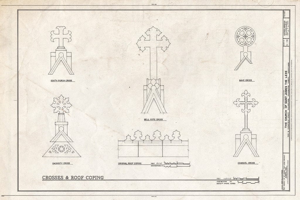 Blueprint HABS PA,51-Phila,318- (Sheet 21 of 21) - Church of St. James The Less, 3200 West Clearfield Street, Philadelphia, Philadelphia County, PA