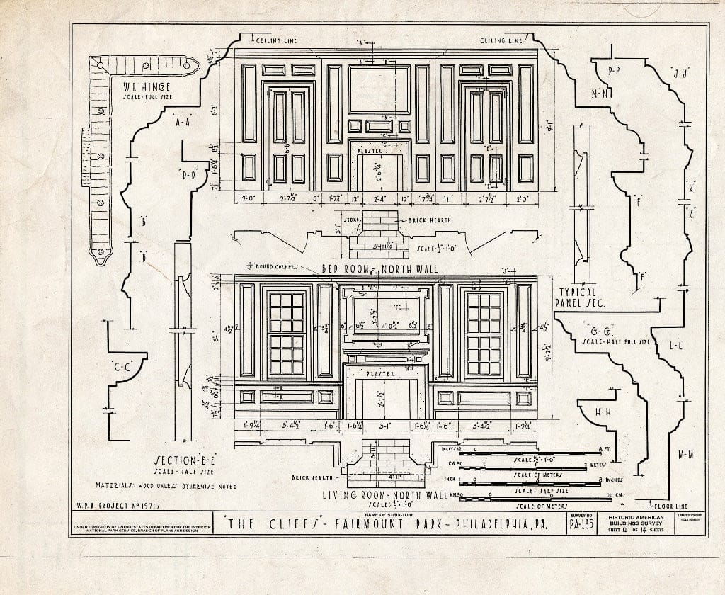 Blueprint HABS PA,51-Phila,274- (Sheet 12 of 14) - The Cliffs, Columbia Avenue, Philadelphia, Philadelphia County, PA