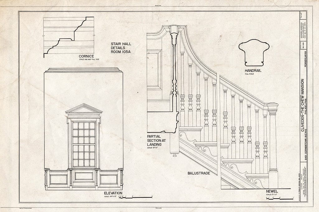 Blueprint HABS PA,51-Germ,64- (Sheet 13 of 17) - Cliveden, 6401 Germantown Avenue, Philadelphia, Philadelphia County, PA