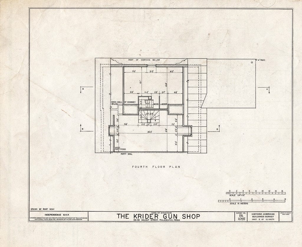 Blueprint HABS PA,51-Phila,186- (Sheet 6 of 16) - Krider Gun Shop, 133-135 Walnut Street, Philadelphia, Philadelphia County, PA