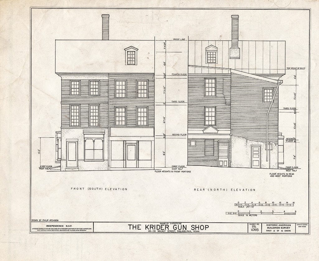 Blueprint HABS PA,51-Phila,186- (Sheet 8 of 16) - Krider Gun Shop, 133-135 Walnut Street, Philadelphia, Philadelphia County, PA