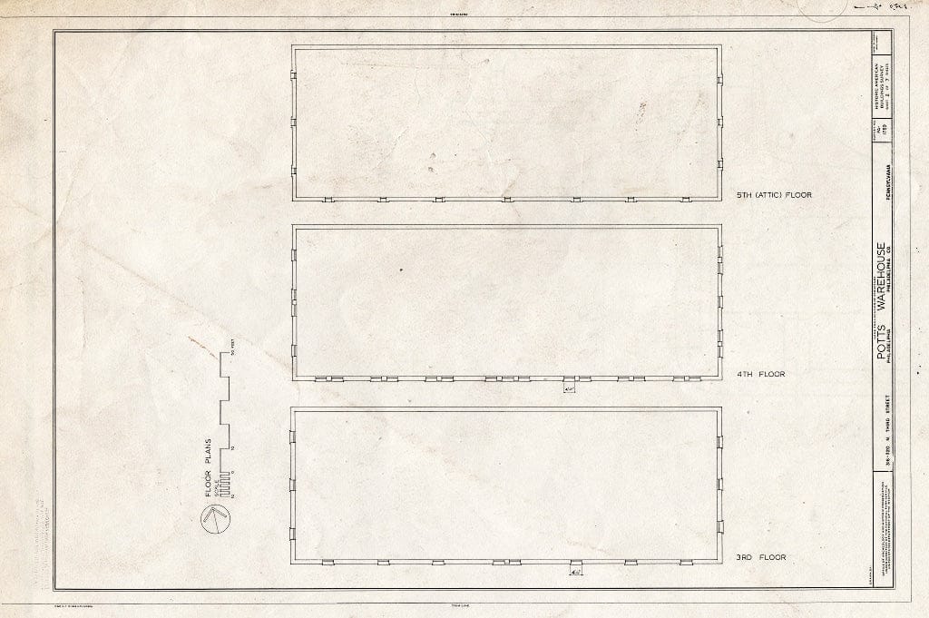 Blueprint HABS PA,51-Phila,627- (Sheet 2 of 7) - Horace T. Potts & Company Warehouse, 316-320 North Third Street, Philadelphia, Philadelphia County, PA