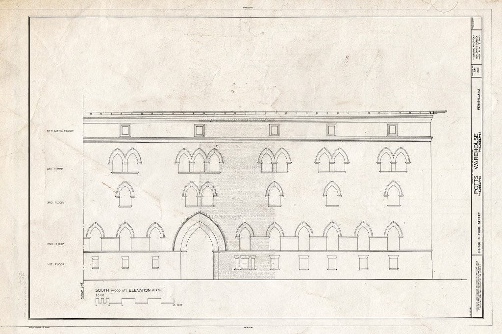 Blueprint HABS PA,51-Phila,627- (Sheet 4 of 7) - Horace T. Potts & Company Warehouse, 316-320 North Third Street, Philadelphia, Philadelphia County, PA