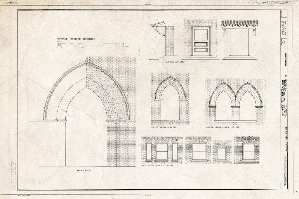Blueprint HABS PA,51-Phila,627- (Sheet 6 of 7) - Horace T. Potts & Company Warehouse, 316-320 North Third Street, Philadelphia, Philadelphia County, PA
