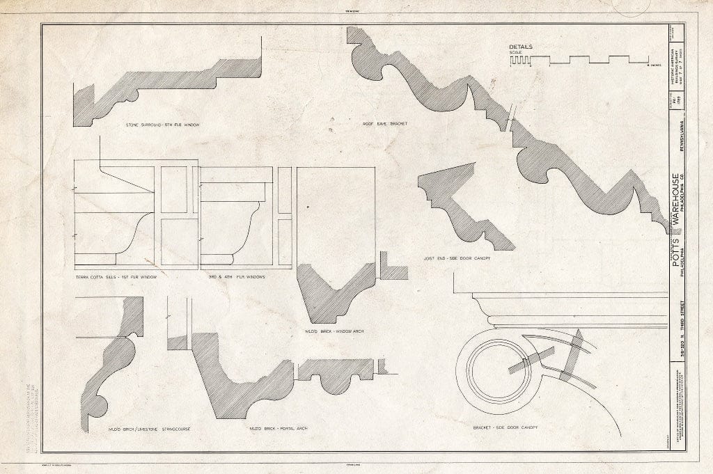 Blueprint HABS PA,51-Phila,627- (Sheet 7 of 7) - Horace T. Potts & Company Warehouse, 316-320 North Third Street, Philadelphia, Philadelphia County, PA
