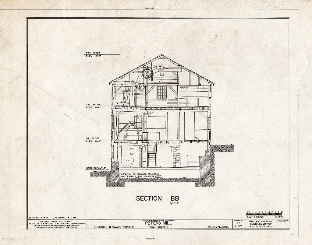 Blueprint HABS PA,52-Bush,2- (Sheet 9 of 9) - Peters Mill, U.S. Route 209 & T301, Bushkill, Pike County, PA