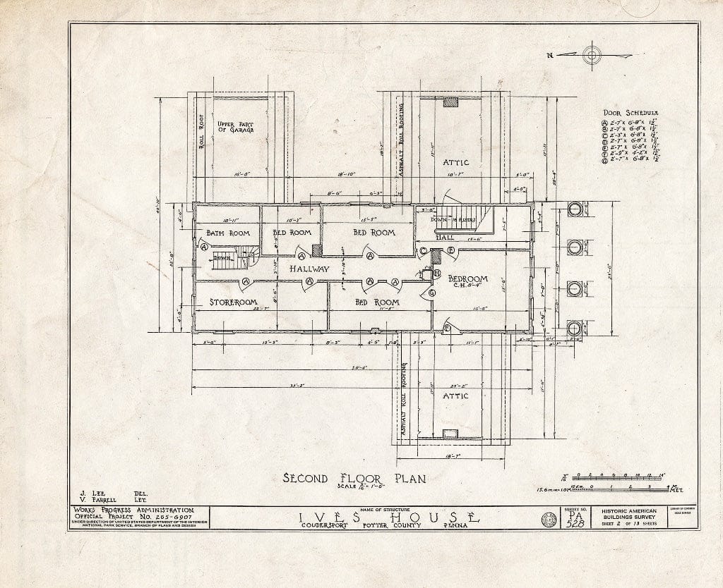 Blueprint HABS PA,53-COUD,1- (Sheet 2 of 13) - Ives House, Third & East Streets, Coudersport, Potter County, PA
