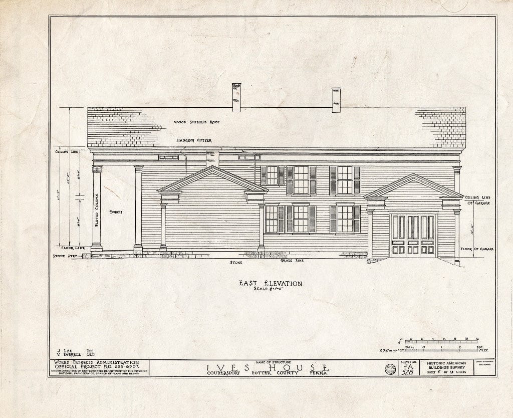 Blueprint HABS PA,53-COUD,1- (Sheet 5 of 13) - Ives House, Third & East Streets, Coudersport, Potter County, PA