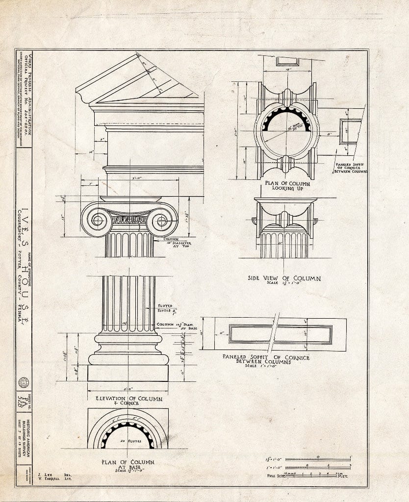 Blueprint HABS PA,53-COUD,1- (Sheet 7 of 13) - Ives House, Third & East Streets, Coudersport, Potter County, PA
