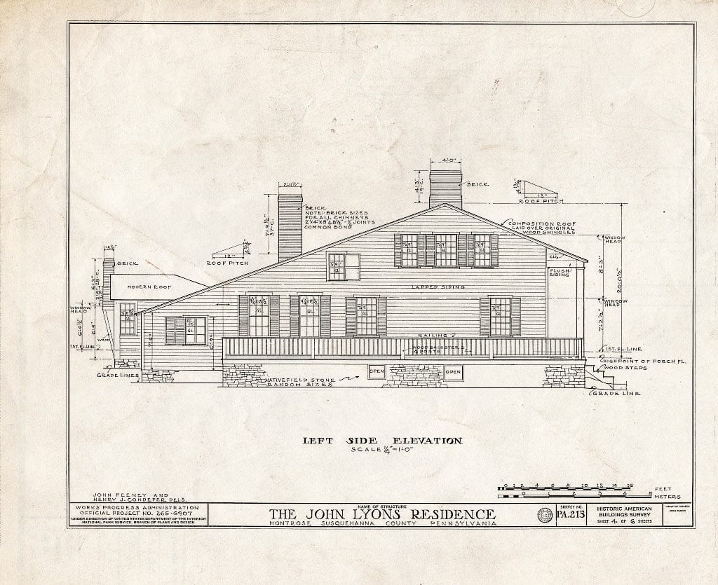 Blueprint HABS PA,58-Mont,1- (Sheet 4 of 6) - Sylvanus Mulford House, 65 Church Street, Montrose, Susquehanna County, PA