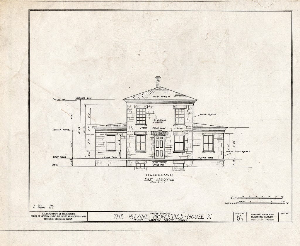 Blueprint HABS PA,62-IRV,2A- (Sheet 1 of 14) - Irvine Estate,Irvine Farmhouse, Irvine, Warren County, PA