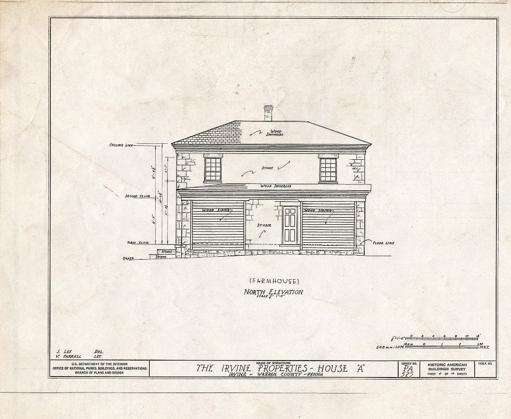Blueprint HABS PA,62-IRV,2A- (Sheet 4 of 14) - Irvine Estate,Irvine Farmhouse, Irvine, Warren County, PA