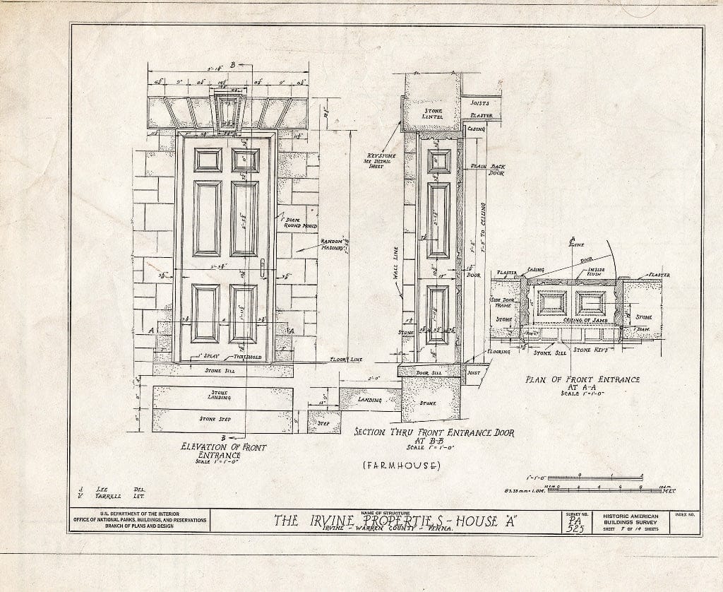 Blueprint HABS PA,62-IRV,2A- (Sheet 7 of 14) - Irvine Estate,Irvine Farmhouse, Irvine, Warren County, PA