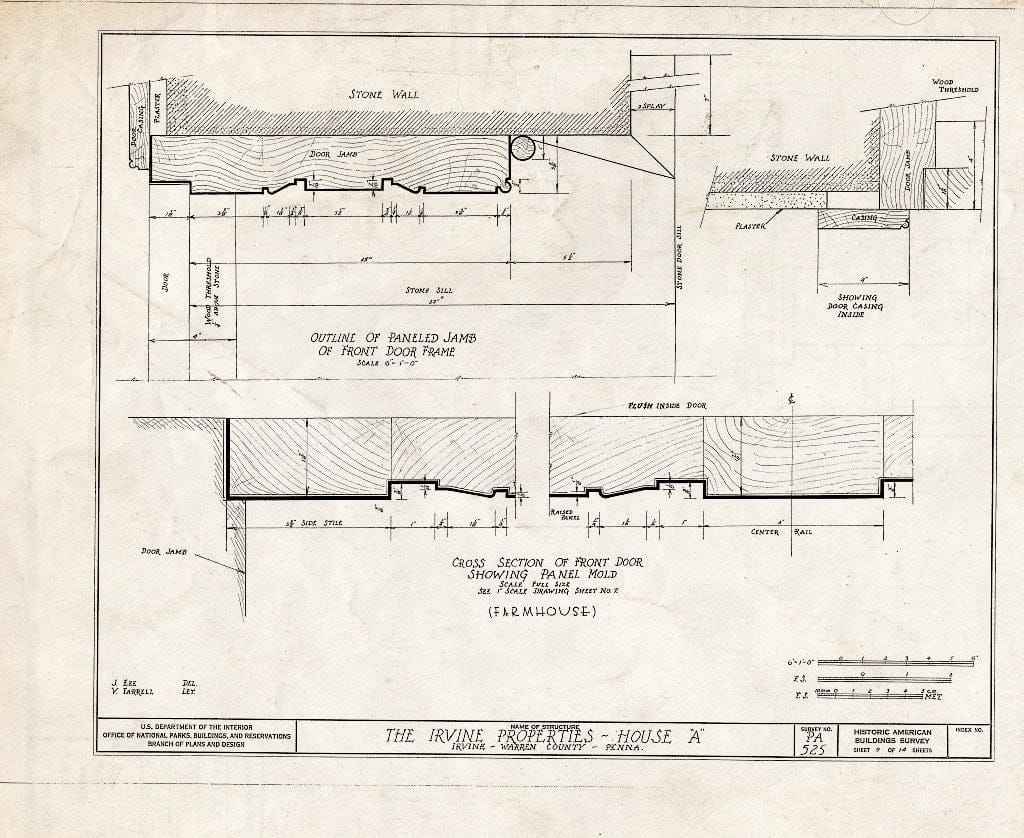 Blueprint HABS PA,62-IRV,2A- (Sheet 9 of 14) - Irvine Estate,Irvine Farmhouse, Irvine, Warren County, PA