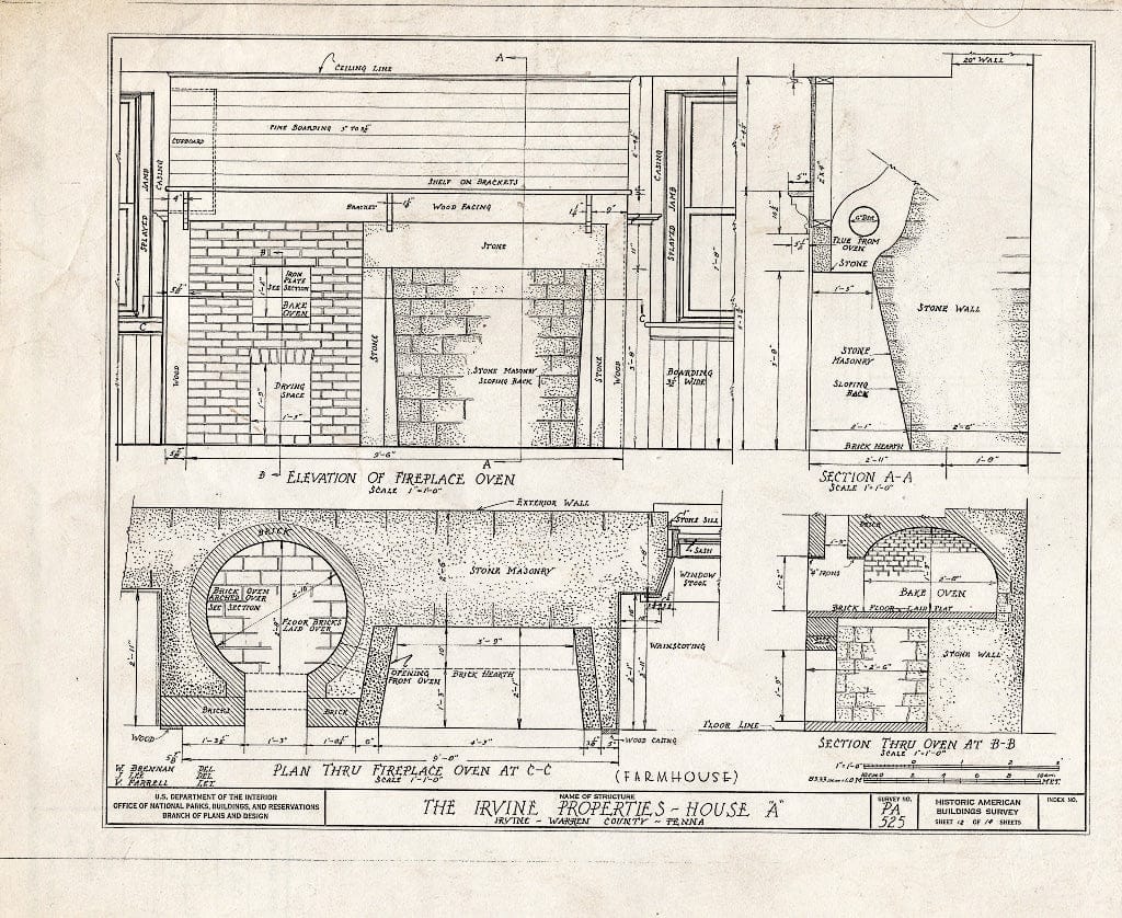 Blueprint HABS PA,62-IRV,2A- (Sheet 12 of 14) - Irvine Estate,Irvine Farmhouse, Irvine, Warren County, PA