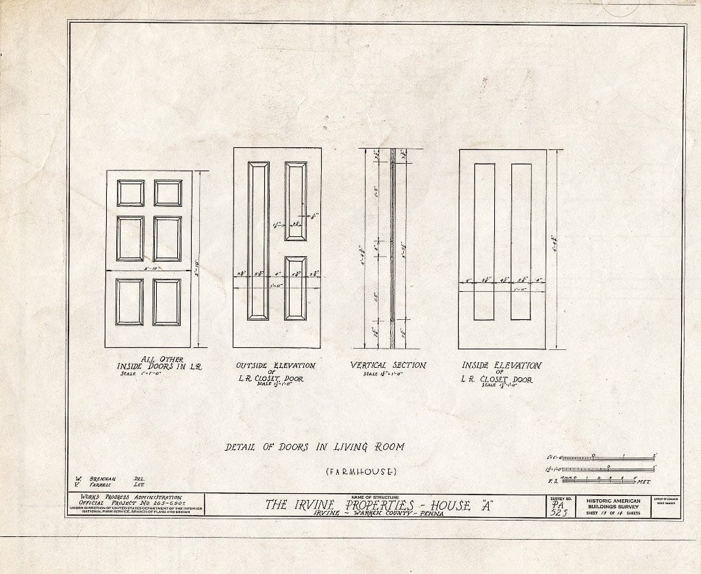 Blueprint HABS PA,62-IRV,2A- (Sheet 13 of 14) - Irvine Estate,Irvine Farmhouse, Irvine, Warren County, PA