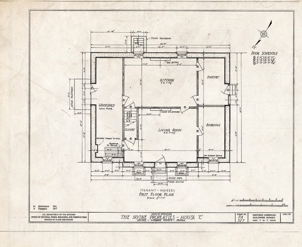 Blueprint HABS PA,62-IRV,2C- (Sheet 5 of 9) - Irvine Estate, Tenant House, Irvine, Warren County, PA