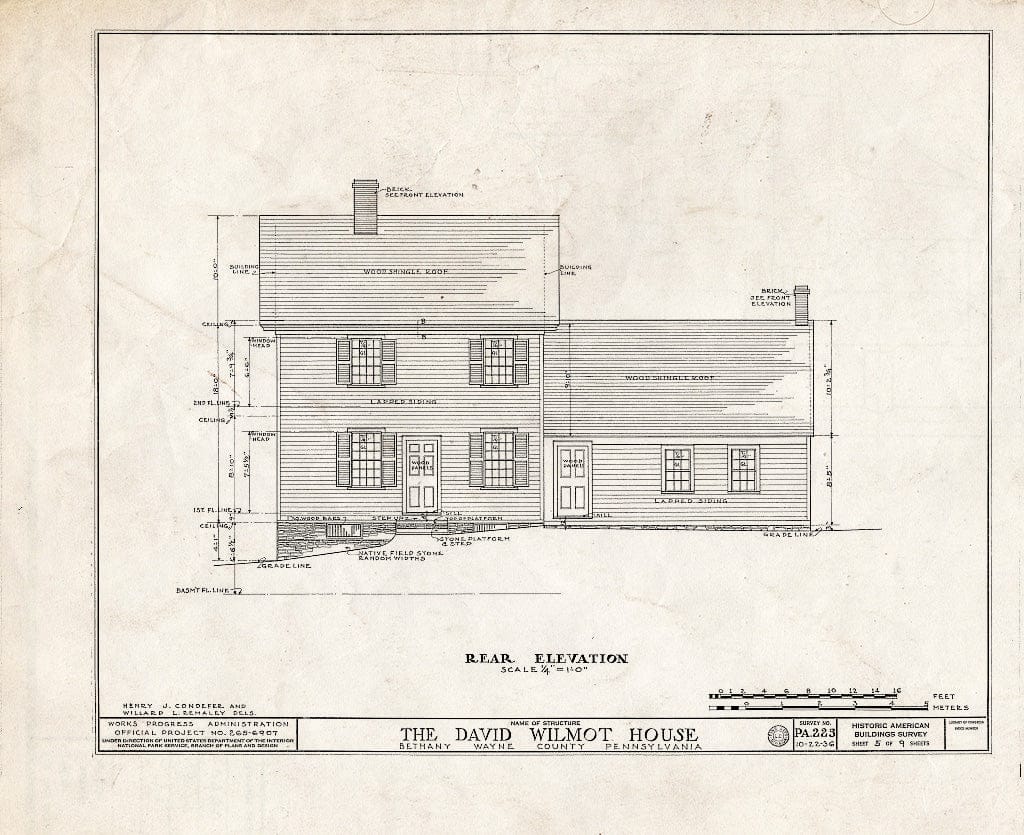 Blueprint HABS PA,64-Beth,1- (Sheet 5 of 9) - David Wilmot House, Wayne Street, Bethany, Wayne County, PA