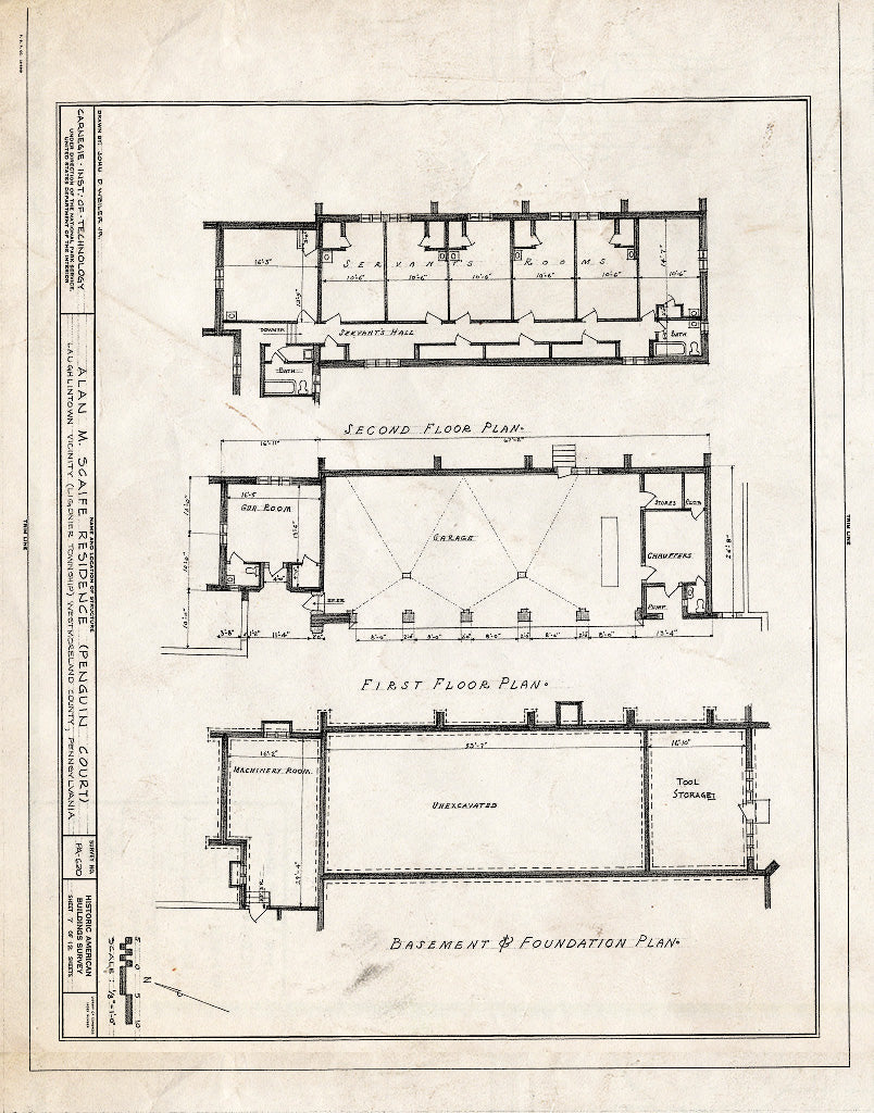 Blueprint HABS PA,65-LAULT.V,1- (Sheet 7 of 12) - Alan M. Scaife House, U.S. Route 30 (Ligonier Township), Laughlintown, Westmoreland County, PA