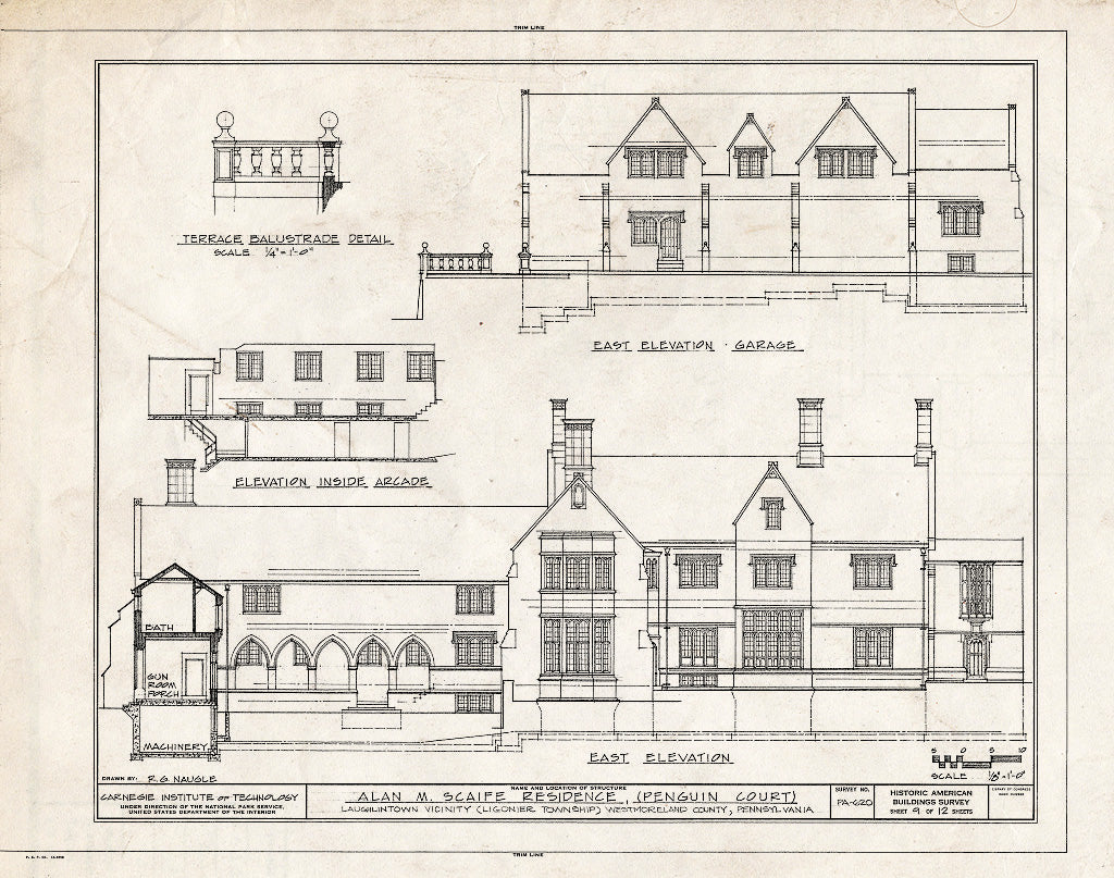 Blueprint HABS PA,65-LAULT.V,1- (Sheet 9 of 12) - Alan M. Scaife House, U.S. Route 30 (Ligonier Township), Laughlintown, Westmoreland County, PA