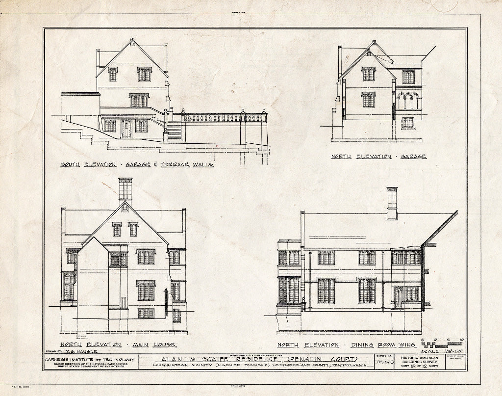 Blueprint HABS PA,65-LAULT.V,1- (Sheet 10 of 12) - Alan M. Scaife House, U.S. Route 30 (Ligonier Township), Laughlintown, Westmoreland County, PA