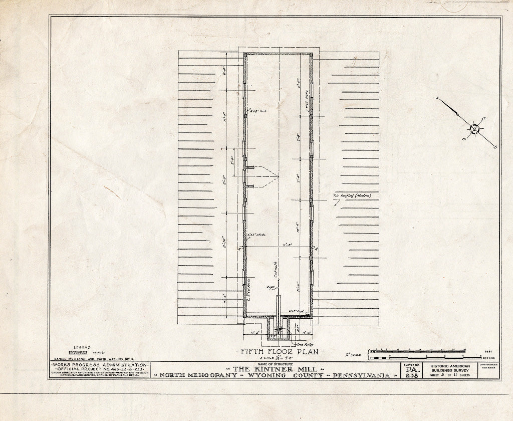 Blueprint HABS PA,66-MEHOPN,1- (Sheet 5 of 11) - Kintner Mill, North Mehoopany, Wyoming County, PA