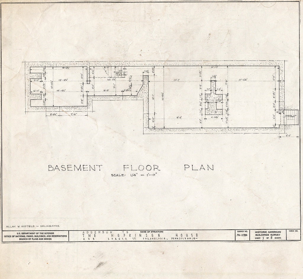 Blueprint HABS PA,51-Phila,266- (Sheet 4 of 8) - Williams-Hopkinson House, 338 Spruce Street, Philadelphia, Philadelphia County, PA