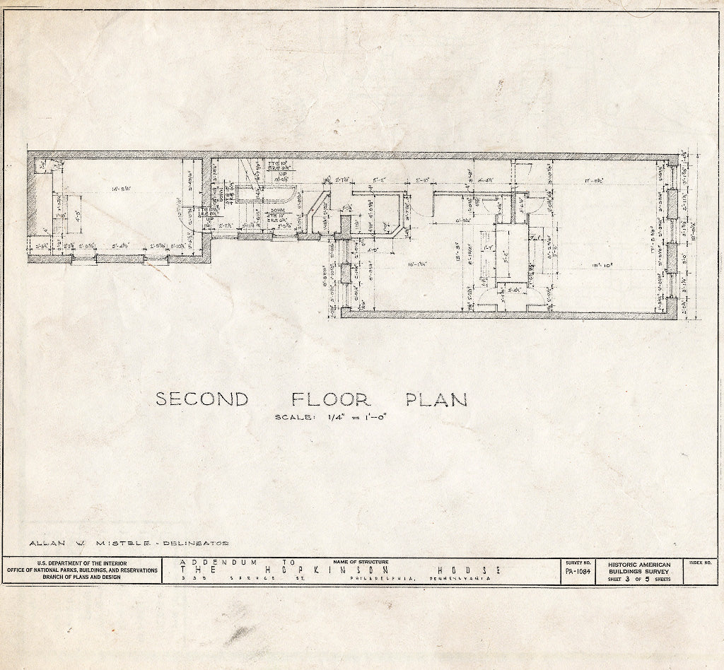 Blueprint HABS PA,51-Phila,266- (Sheet 6 of 8) - Williams-Hopkinson House, 338 Spruce Street, Philadelphia, Philadelphia County, PA