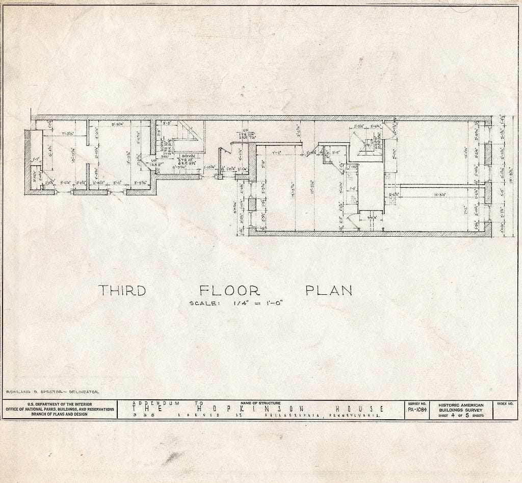 Blueprint HABS PA,51-Phila,266- (Sheet 7 of 8) - Williams-Hopkinson House, 338 Spruce Street, Philadelphia, Philadelphia County, PA
