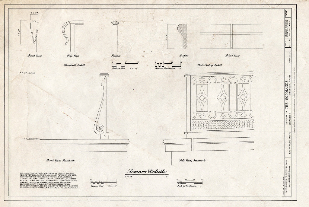 Blueprint HABS PA,51-Phila,29- (Sheet 13 of 29) - The Woodlands, 4000 Woodlands Avenue, Philadelphia, Philadelphia County, PA