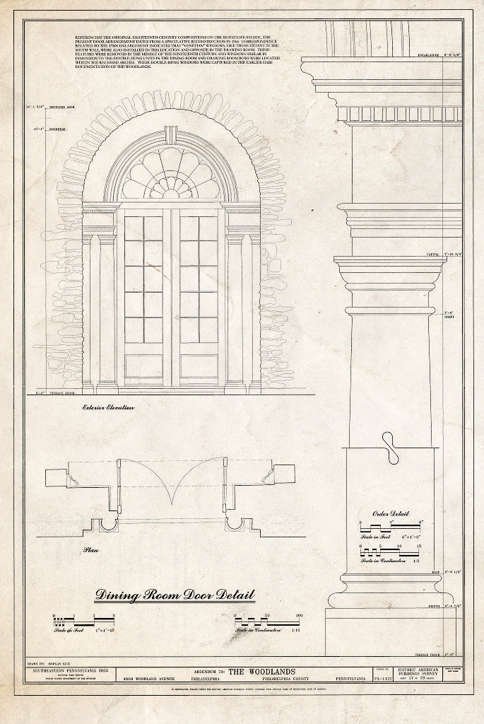 Blueprint HABS PA,51-Phila,29- (Sheet 17 of 29) - The Woodlands, 4000 Woodlands Avenue, Philadelphia, Philadelphia County, PA
